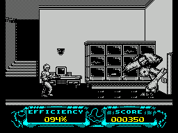 RoboCop 3 (ZX Spectrum) screenshot: Fighting inside buildings