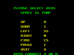 RoboCop 3 (ZX Spectrum) screenshot: Key redefinition