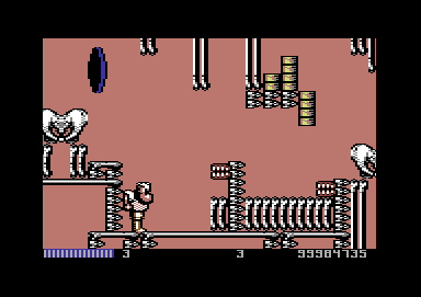 Monty Python's Flying Circus (Commodore 64) screenshot: And now to a bony design