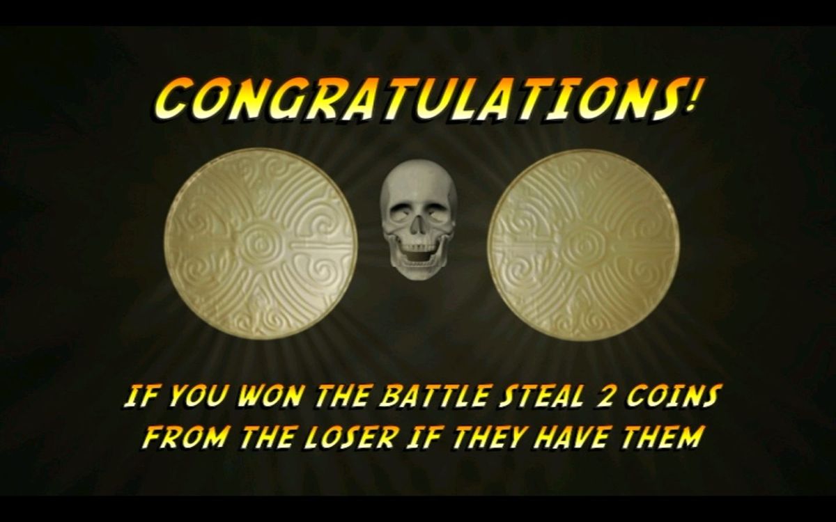 Indiana Jones: DVD Adventure Game (DVD Player) screenshot: Winning a Combat Challenge earns points