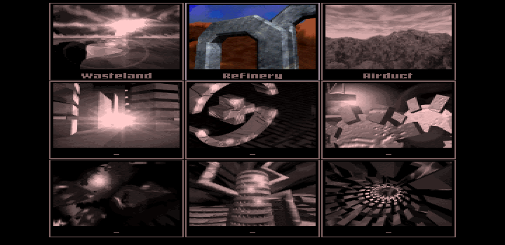 Roketz (DOS) screenshot: Level selection screen