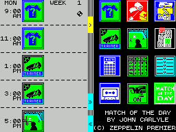 Match of the Day (ZX Spectrum) screenshot: This is the first day completed