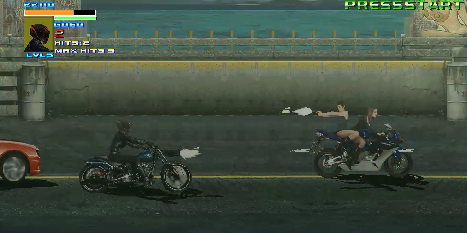 Bad Ass Babes (Windows) screenshot: Fighting the gang