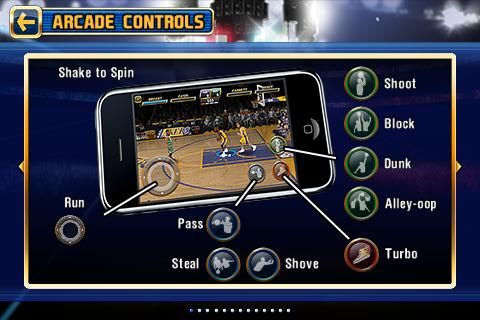 NBA Jam (iPhone) screenshot: Controls