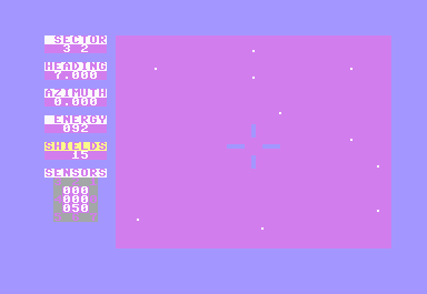 Shootout at the OK Galaxy (Commodore 64) screenshot: Hyperspace jump