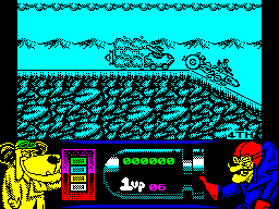 Wacky Races (ZX Spectrum) screenshot: The race starts at the top of a hill and I'm left standing