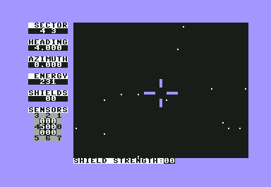 Shootout at the OK Galaxy (Commodore 64) screenshot: Changing shield strength