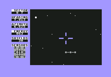 Shootout at the OK Galaxy (Commodore 64) screenshot: Supply ship