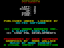 Potsworth & Co. (ZX Spectrum) screenshot: Action key redefinition