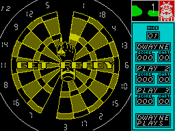 Bully's Sporting Darts (ZX Spectrum) screenshot: Golf : just starting. Note how the numbers 19 & 20 do not appear