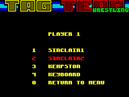 American Tag-Team Wrestling (ZX Spectrum) screenshot: Control options