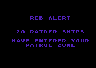 Shootout at the OK Galaxy (Atari 8-bit) screenshot: Game start