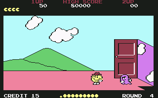 Pac-Land (Commodore 64) screenshot: Round 4