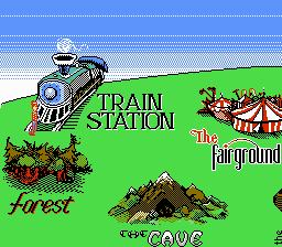 Where's Waldo? (NES) screenshot: First level, the Train Station