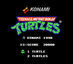 Teenage Mutant Ninja Turtles (NES) screenshot: Title screen (Japanese version)