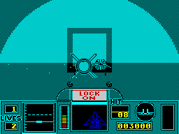 G-Loc: Air Battle (ZX Spectrum) screenshot: Missile lock acquired