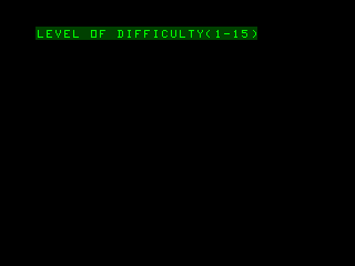 Shootout at the OK Galaxy (TRS-80 CoCo) screenshot: Skill level