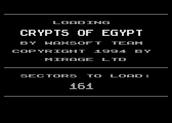 Crypts of Egypt (Atari 8-bit) screenshot: Loading screen