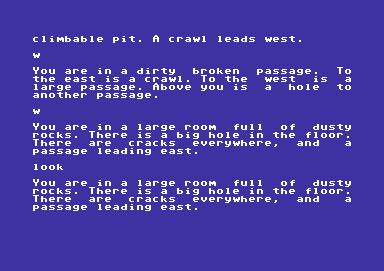 Adventure 1 (Commodore 64) screenshot: The room descriptions are very detailed