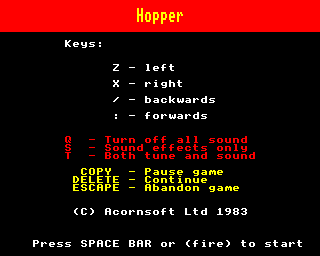 Hopper (Electron) screenshot: Title page