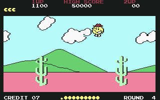 Pac-Land (Commodore 64) screenshot: Jumping in the air