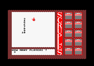 A Question of Scruples: The Computer Edition (Amstrad CPC) screenshot: How many players.