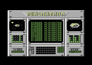 Plasmatron (Commodore 64) screenshot: Highscores