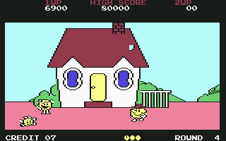 Pac-Land (Commodore 64) screenshot: Say hello to Pac's family