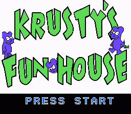 Krusty's Super Fun House (NES) screenshot: Title screen