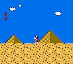 Super Mario Bros. 2 (NES) screenshot: Welcome to the desert