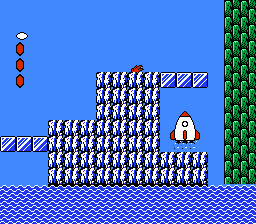 Super Mario Bros. 2 (NES) screenshot: Taking a rocket