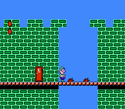 Super Mario Bros. 2 (NES) screenshot: Traveling between towers