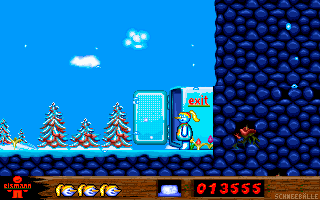 Eddy & Co (DOS) screenshot: An ice box functions as the exit.