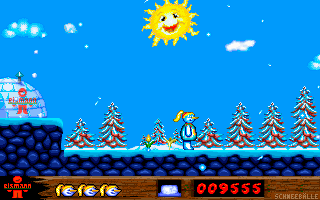 Eddy & Co (DOS) screenshot: The sun is having fun...