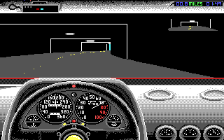 The Duel: Test Drive II (DOS) screenshot: Inside a tunnel.