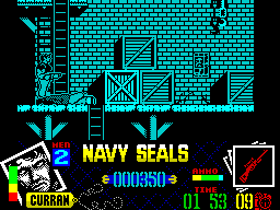 Navy Seals (ZX Spectrum) screenshot: I climbed up and somehow got my 1st bad guy