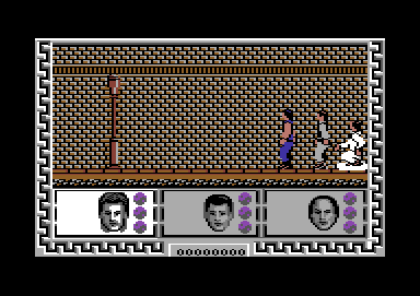 Big Trouble in Little China (Commodore 64) screenshot: Our three heroes