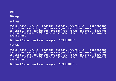 Adventure 1 (Commodore 64) screenshot: In another part of the cavern