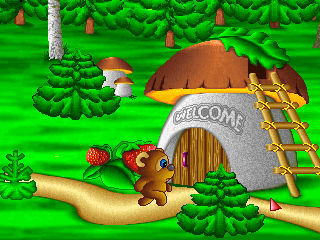 Happy Birthday! (DOS) screenshot: The house with magical tree