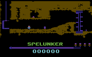 Spelunker (Commodore 64) screenshot: Exploring caves...