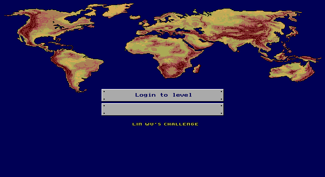 Lin Wu's Challenge (DOS) screenshot: Enter the code to login to certain level (EGA / VGA)