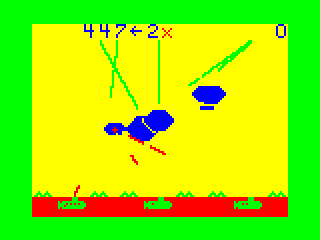 Polaris (TRS-80 CoCo) screenshot: Color switches each round - points are 2x