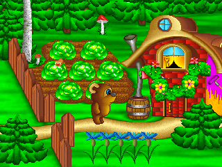 Happy Birthday! (DOS) screenshot: Near the rabbit's house