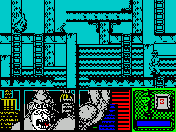 Kong's Revenge (ZX Spectrum) screenshot: The character is nicely drawn and climbs the ladder convincingly