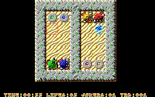 The Brainies (DOS) screenshot: Level 2 (EGA).