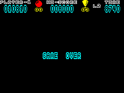 Hoppin' Mad (ZX Spectrum) screenshot: Game Over