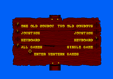 Western Games (Amstrad CPC) screenshot: Options.