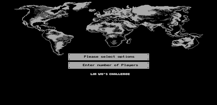 Lin Wu's Challenge (DOS) screenshot: Options (Hercules)