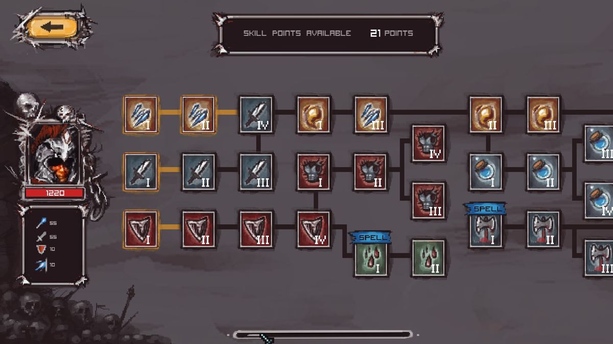 Purgatory (Windows) screenshot: Skills tree