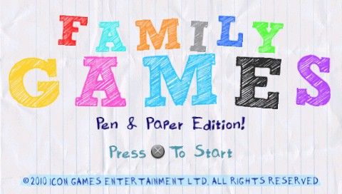 Family Games: Pen & Paper Edition! (PSP) screenshot: Title screen